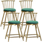 Glam Armless Backrest Counter Stool Steel Milk Tea Shop Bar Stool with Velvet Cushion Green 4 Piece Set Short Stool(22"H) Clearhalo 'Bar Furniture' 'Bar Stools' 'bar_stools' 'furn' 'furn_bar_stools' 'furniture_bar_stools' 'Kitchen & Dining Furniture' 'kitchen&dining_furn' 'kitchen' 'kitchen_furn' Furniture' 4452525