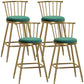 Glam Armless Backrest Counter Stool Steel Milk Tea Shop Bar Stool with Velvet Cushion Green 4 Piece Set Counter Stool(26"H) Clearhalo 'Bar Furniture' 'Bar Stools' 'bar_stools' 'furn' 'furn_bar_stools' 'furniture_bar_stools' 'Kitchen & Dining Furniture' 'kitchen&dining_furn' 'kitchen' 'kitchen_furn' Furniture' 4452532