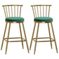 Glam Armless Backrest Counter Stool Steel Milk Tea Shop Bar Stool with Velvet Cushion Green 2 Piece Set Counter Stool(26"H) Clearhalo 'Bar Furniture' 'Bar Stools' 'bar_stools' 'furn' 'furn_bar_stools' 'furniture_bar_stools' 'Kitchen & Dining Furniture' 'kitchen&dining_furn' 'kitchen' 'kitchen_furn' Furniture' 4452536