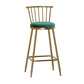 Glam Armless Backrest Counter Stool Steel Milk Tea Shop Bar Stool with Velvet Cushion Green 1 Piece Bar Stool(30"H) Clearhalo 'Bar Furniture' 'Bar Stools' 'bar_stools' 'furn' 'furn_bar_stools' 'furniture_bar_stools' 'Kitchen & Dining Furniture' 'kitchen&dining_furn' 'kitchen' 'kitchen_furn' Furniture' 4452540