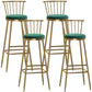 Glam Armless Backrest Counter Stool Steel Milk Tea Shop Bar Stool with Velvet Cushion Green 4 Piece Set Bar Stool(33"H) Clearhalo 'Bar Furniture' 'Bar Stools' 'bar_stools' 'furn' 'furn_bar_stools' 'furniture_bar_stools' 'Kitchen & Dining Furniture' 'kitchen&dining_furn' 'kitchen' 'kitchen_furn' Furniture' 4452542