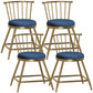 Glam Armless Backrest Counter Stool Steel Milk Tea Shop Bar Stool with Velvet Cushion Blue 4 Piece Set Short Stool(18"H) Clearhalo 'Bar Furniture' 'Bar Stools' 'bar_stools' 'furn' 'furn_bar_stools' 'furniture_bar_stools' 'Kitchen & Dining Furniture' 'kitchen&dining_furn' 'kitchen' 'kitchen_furn' Furniture' 4452545