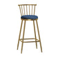 Glam Armless Backrest Counter Stool Steel Milk Tea Shop Bar Stool with Velvet Cushion Blue 1 Piece Bar Stool(30"H) Clearhalo 'Bar Furniture' 'Bar Stools' 'bar_stools' 'furn' 'furn_bar_stools' 'furniture_bar_stools' 'Kitchen & Dining Furniture' 'kitchen&dining_furn' 'kitchen' 'kitchen_furn' Furniture' 4452555