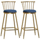 Glam Armless Backrest Counter Stool Steel Milk Tea Shop Bar Stool with Velvet Cushion Blue 2 Piece Set Bar Stool(30"H) Clearhalo 'Bar Furniture' 'Bar Stools' 'bar_stools' 'furn' 'furn_bar_stools' 'furniture_bar_stools' 'Kitchen & Dining Furniture' 'kitchen&dining_furn' 'kitchen' 'kitchen_furn' Furniture' 4452556