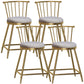 Glam Armless Backrest Counter Stool Steel Milk Tea Shop Bar Stool with Velvet Cushion Gray 4 Piece Set Short Stool(22"H) Clearhalo 'Bar Furniture' 'Bar Stools' 'bar_stools' 'furn' 'furn_bar_stools' 'furniture_bar_stools' 'Kitchen & Dining Furniture' 'kitchen&dining_furn' 'kitchen' 'kitchen_furn' Furniture' 4452563