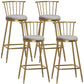 Glam Armless Backrest Counter Stool Steel Milk Tea Shop Bar Stool with Velvet Cushion Gray 4 Piece Set Bar Stool(30"H) Clearhalo 'Bar Furniture' 'Bar Stools' 'bar_stools' 'furn' 'furn_bar_stools' 'furniture_bar_stools' 'Kitchen & Dining Furniture' 'kitchen&dining_furn' 'kitchen' 'kitchen_furn' Furniture' 4452569