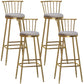 Glam Armless Backrest Counter Stool Steel Milk Tea Shop Bar Stool with Velvet Cushion Gray 4 Piece Set Bar Stool(33"H) Clearhalo 'Bar Furniture' 'Bar Stools' 'bar_stools' 'furn' 'furn_bar_stools' 'furniture_bar_stools' 'Kitchen & Dining Furniture' 'kitchen&dining_furn' 'kitchen' 'kitchen_furn' Furniture' 4452572