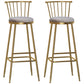 Glam Armless Backrest Counter Stool Steel Milk Tea Shop Bar Stool with Velvet Cushion Gray 2 Piece Set Bar Stool(33"H) Clearhalo 'Bar Furniture' 'Bar Stools' 'bar_stools' 'furn' 'furn_bar_stools' 'furniture_bar_stools' 'Kitchen & Dining Furniture' 'kitchen&dining_furn' 'kitchen' 'kitchen_furn' Furniture' 4452574
