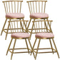 Glam Armless Backrest Counter Stool Steel Milk Tea Shop Bar Stool with Velvet Cushion Pink 4 Piece Set Short Stool(18"H) Clearhalo 'Bar Furniture' 'Bar Stools' 'bar_stools' 'furn' 'furn_bar_stools' 'furniture_bar_stools' 'Kitchen & Dining Furniture' 'kitchen&dining_furn' 'kitchen' 'kitchen_furn' Furniture' 4452575