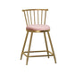 Glam Armless Backrest Counter Stool Steel Milk Tea Shop Bar Stool with Velvet Cushion Pink 1 Piece Short Stool(22"H) Clearhalo 'Bar Furniture' 'Bar Stools' 'bar_stools' 'furn' 'furn_bar_stools' 'furniture_bar_stools' 'Kitchen & Dining Furniture' 'kitchen&dining_furn' 'kitchen' 'kitchen_furn' Furniture' 4452579