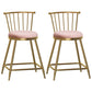 Glam Armless Backrest Counter Stool Steel Milk Tea Shop Bar Stool with Velvet Cushion Pink 2 Piece Set Short Stool(22"H) Clearhalo 'Bar Furniture' 'Bar Stools' 'bar_stools' 'furn' 'furn_bar_stools' 'furniture_bar_stools' 'Kitchen & Dining Furniture' 'kitchen&dining_furn' 'kitchen' 'kitchen_furn' Furniture' 4452580