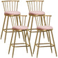 Glam Armless Backrest Counter Stool Steel Milk Tea Shop Bar Stool with Velvet Cushion Pink 4 Piece Set Counter Stool(26"H) Clearhalo 'Bar Furniture' 'Bar Stools' 'bar_stools' 'furn' 'furn_bar_stools' 'furniture_bar_stools' 'Kitchen & Dining Furniture' 'kitchen&dining_furn' 'kitchen' 'kitchen_furn' Furniture' 4452581