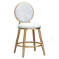Glam Backrest Armless Counter Stool Iron Cafe Bar Stool with Velvet Cushion and Pedal White 1 Piece Short Stool(18"H) Clearhalo 'Bar Furniture' 'Bar Stools' 'bar_stools' 'furn' 'furn_bar_stools' 'furniture_bar_stools' 'Kitchen & Dining Furniture' 'kitchen&dining_furn' 'kitchen' 'kitchen_furn' Furniture' 4452729
