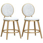 Glam Backrest Armless Counter Stool Iron Cafe Bar Stool with Velvet Cushion and Pedal White 2 Piece Set Short Stool(18"H) Clearhalo 'Bar Furniture' 'Bar Stools' 'bar_stools' 'furn' 'furn_bar_stools' 'furniture_bar_stools' 'Kitchen & Dining Furniture' 'kitchen&dining_furn' 'kitchen' 'kitchen_furn' Furniture' 4452730