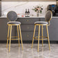 Glam Backrest Armless Counter Stool Iron Cafe Bar Stool with Velvet Cushion and Pedal Clearhalo 'Bar Furniture' 'Bar Stools' 'bar_stools' 'furn' 'furn_bar_stools' 'furniture_bar_stools' 'Kitchen & Dining Furniture' 'kitchen&dining_furn' 'kitchen' 'kitchen_furn' Furniture' 4452731