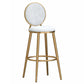 Glam Backrest Armless Counter Stool Iron Cafe Bar Stool with Velvet Cushion and Pedal White 1 Piece Counter Stool(26"H) Clearhalo 'Bar Furniture' 'Bar Stools' 'bar_stools' 'furn' 'furn_bar_stools' 'furniture_bar_stools' 'Kitchen & Dining Furniture' 'kitchen&dining_furn' 'kitchen' 'kitchen_furn' Furniture' 4452735