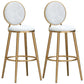 Glam Backrest Armless Counter Stool Iron Cafe Bar Stool with Velvet Cushion and Pedal White 2 Piece Set Counter Stool(26"H) Clearhalo 'Bar Furniture' 'Bar Stools' 'bar_stools' 'furn' 'furn_bar_stools' 'furniture_bar_stools' 'Kitchen & Dining Furniture' 'kitchen&dining_furn' 'kitchen' 'kitchen_furn' Furniture' 4452737