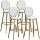 Glam Backrest Armless Counter Stool Iron Cafe Bar Stool with Velvet Cushion and Pedal White 4 Piece Set Bar Stool(30"H) Clearhalo 'Bar Furniture' 'Bar Stools' 'bar_stools' 'furn' 'furn_bar_stools' 'furniture_bar_stools' 'Kitchen & Dining Furniture' 'kitchen&dining_furn' 'kitchen' 'kitchen_furn' Furniture' 4452739