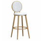 Glam Backrest Armless Counter Stool Iron Cafe Bar Stool with Velvet Cushion and Pedal White 1 Piece Bar Stool(30"H) Clearhalo 'Bar Furniture' 'Bar Stools' 'bar_stools' 'furn' 'furn_bar_stools' 'furniture_bar_stools' 'Kitchen & Dining Furniture' 'kitchen&dining_furn' 'kitchen' 'kitchen_furn' Furniture' 4452741