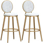 Glam Backrest Armless Counter Stool Iron Cafe Bar Stool with Velvet Cushion and Pedal White 2 Piece Set Bar Stool(30"H) Clearhalo 'Bar Furniture' 'Bar Stools' 'bar_stools' 'furn' 'furn_bar_stools' 'furniture_bar_stools' 'Kitchen & Dining Furniture' 'kitchen&dining_furn' 'kitchen' 'kitchen_furn' Furniture' 4452743