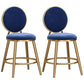 Glam Backrest Armless Counter Stool Iron Cafe Bar Stool with Velvet Cushion and Pedal Blue 2 Piece Set Short Stool(18"H) Clearhalo 'Bar Furniture' 'Bar Stools' 'bar_stools' 'furn' 'furn_bar_stools' 'furniture_bar_stools' 'Kitchen & Dining Furniture' 'kitchen&dining_furn' 'kitchen' 'kitchen_furn' Furniture' 4452748
