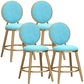 Glam Backrest Armless Counter Stool Iron Cafe Bar Stool with Velvet Cushion and Pedal Sky Blue 4 Piece Set Short Stool(18"H) Clearhalo 'Bar Furniture' 'Bar Stools' 'bar_stools' 'furn' 'furn_bar_stools' 'furniture_bar_stools' 'Kitchen & Dining Furniture' 'kitchen&dining_furn' 'kitchen' 'kitchen_furn' Furniture' 4452755