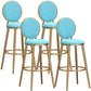 Glam Backrest Armless Counter Stool Iron Cafe Bar Stool with Velvet Cushion and Pedal Sky Blue 4 Piece Set Counter Stool(26"H) Clearhalo 'Bar Furniture' 'Bar Stools' 'bar_stools' 'furn' 'furn_bar_stools' 'furniture_bar_stools' 'Kitchen & Dining Furniture' 'kitchen&dining_furn' 'kitchen' 'kitchen_furn' Furniture' 4452758