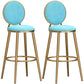 Glam Backrest Armless Counter Stool Iron Cafe Bar Stool with Velvet Cushion and Pedal Sky Blue 2 Piece Set Bar Stool(30"H) Clearhalo 'Bar Furniture' 'Bar Stools' 'bar_stools' 'furn' 'furn_bar_stools' 'furniture_bar_stools' 'Kitchen & Dining Furniture' 'kitchen&dining_furn' 'kitchen' 'kitchen_furn' Furniture' 4452763