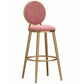 Glam Backrest Armless Counter Stool Iron Cafe Bar Stool with Velvet Cushion and Pedal Pink 1 Piece Bar Stool(30"H) Clearhalo 'Bar Furniture' 'Bar Stools' 'bar_stools' 'furn' 'furn_bar_stools' 'furniture_bar_stools' 'Kitchen & Dining Furniture' 'kitchen&dining_furn' 'kitchen' 'kitchen_furn' Furniture' 4452771