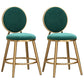 Glam Backrest Armless Counter Stool Iron Cafe Bar Stool with Velvet Cushion and Pedal Blackish Green 2 Piece Set Short Stool(18"H) Clearhalo 'Bar Furniture' 'Bar Stools' 'bar_stools' 'furn' 'furn_bar_stools' 'furniture_bar_stools' 'Kitchen & Dining Furniture' 'kitchen&dining_furn' 'kitchen' 'kitchen_furn' Furniture' 4452775