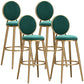 Glam Backrest Armless Counter Stool Iron Cafe Bar Stool with Velvet Cushion and Pedal Blackish Green 4 Piece Set Counter Stool(26"H) Clearhalo 'Bar Furniture' 'Bar Stools' 'bar_stools' 'furn' 'furn_bar_stools' 'furniture_bar_stools' 'Kitchen & Dining Furniture' 'kitchen&dining_furn' 'kitchen' 'kitchen_furn' Furniture' 4452776