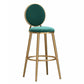 Glam Backrest Armless Counter Stool Iron Cafe Bar Stool with Velvet Cushion and Pedal Blackish Green 1 Piece Counter Stool(26"H) Clearhalo 'Bar Furniture' 'Bar Stools' 'bar_stools' 'furn' 'furn_bar_stools' 'furniture_bar_stools' 'Kitchen & Dining Furniture' 'kitchen&dining_furn' 'kitchen' 'kitchen_furn' Furniture' 4452777