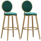 Glam Backrest Armless Counter Stool Iron Cafe Bar Stool with Velvet Cushion and Pedal Blackish Green 2 Piece Set Counter Stool(26"H) Clearhalo 'Bar Furniture' 'Bar Stools' 'bar_stools' 'furn' 'furn_bar_stools' 'furniture_bar_stools' 'Kitchen & Dining Furniture' 'kitchen&dining_furn' 'kitchen' 'kitchen_furn' Furniture' 4452778