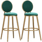 Glam Backrest Armless Counter Stool Iron Cafe Bar Stool with Velvet Cushion and Pedal Blackish Green 2 Piece Set Bar Stool(30"H) Clearhalo 'Bar Furniture' 'Bar Stools' 'bar_stools' 'furn' 'furn_bar_stools' 'furniture_bar_stools' 'Kitchen & Dining Furniture' 'kitchen&dining_furn' 'kitchen' 'kitchen_furn' Furniture' 4452781