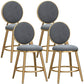 Glam Backrest Armless Counter Stool Iron Cafe Bar Stool with Velvet Cushion and Pedal Grey 4 Piece Set Short Stool(18"H) Clearhalo 'Bar Furniture' 'Bar Stools' 'bar_stools' 'furn' 'furn_bar_stools' 'furniture_bar_stools' 'Kitchen & Dining Furniture' 'kitchen&dining_furn' 'kitchen' 'kitchen_furn' Furniture' 4452782