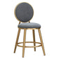 Glam Backrest Armless Counter Stool Iron Cafe Bar Stool with Velvet Cushion and Pedal Grey 1 Piece Short Stool(18"H) Clearhalo 'Bar Furniture' 'Bar Stools' 'bar_stools' 'furn' 'furn_bar_stools' 'furniture_bar_stools' 'Kitchen & Dining Furniture' 'kitchen&dining_furn' 'kitchen' 'kitchen_furn' Furniture' 4452783