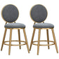 Glam Backrest Armless Counter Stool Iron Cafe Bar Stool with Velvet Cushion and Pedal Grey 2 Piece Set Short Stool(18"H) Clearhalo 'Bar Furniture' 'Bar Stools' 'bar_stools' 'furn' 'furn_bar_stools' 'furniture_bar_stools' 'Kitchen & Dining Furniture' 'kitchen&dining_furn' 'kitchen' 'kitchen_furn' Furniture' 4452784