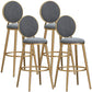 Glam Backrest Armless Counter Stool Iron Cafe Bar Stool with Velvet Cushion and Pedal Grey 4 Piece Set Counter Stool(26"H) Clearhalo 'Bar Furniture' 'Bar Stools' 'bar_stools' 'furn' 'furn_bar_stools' 'furniture_bar_stools' 'Kitchen & Dining Furniture' 'kitchen&dining_furn' 'kitchen' 'kitchen_furn' Furniture' 4452785