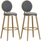 Glam Backrest Armless Counter Stool Iron Cafe Bar Stool with Velvet Cushion and Pedal Grey 2 Piece Set Counter Stool(26"H) Clearhalo 'Bar Furniture' 'Bar Stools' 'bar_stools' 'furn' 'furn_bar_stools' 'furniture_bar_stools' 'Kitchen & Dining Furniture' 'kitchen&dining_furn' 'kitchen' 'kitchen_furn' Furniture' 4452787