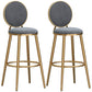 Glam Backrest Armless Counter Stool Iron Cafe Bar Stool with Velvet Cushion and Pedal Grey 2 Piece Set Bar Stool(30"H) Clearhalo 'Bar Furniture' 'Bar Stools' 'bar_stools' 'furn' 'furn_bar_stools' 'furniture_bar_stools' 'Kitchen & Dining Furniture' 'kitchen&dining_furn' 'kitchen' 'kitchen_furn' Furniture' 4452790