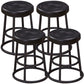 Industrial Armless Backless Counter Stool Steel Cashier Bar Stool with Pedal Black 4 Piece Set Short Stool(18"H) Clearhalo 'Bar Furniture' 'Bar Stools' 'bar_stools' 'furn' 'furn_bar_stools' 'furniture_bar_stools' 'Kitchen & Dining Furniture' 'kitchen&dining_furn' 'kitchen' 'kitchen_furn' Furniture' 4452830