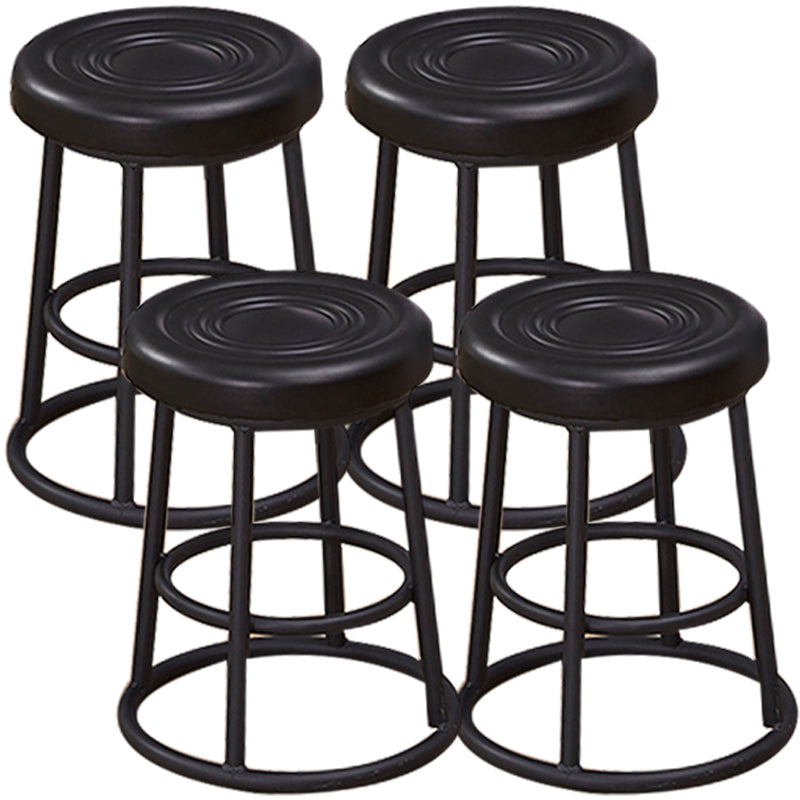 Industrial Armless Backless Counter Stool Steel Cashier Bar Stool with Pedal Black 4 Piece Set Short Stool(18"H) Clearhalo 'Bar Furniture' 'Bar Stools' 'bar_stools' 'furn' 'furn_bar_stools' 'furniture_bar_stools' 'Kitchen & Dining Furniture' 'kitchen&dining_furn' 'kitchen' 'kitchen_furn' Furniture' 4452830