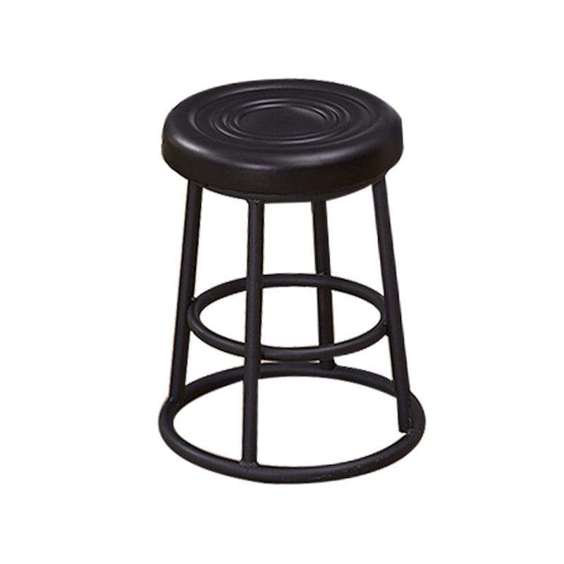 Industrial Armless Backless Counter Stool Steel Cashier Bar Stool with Pedal Black 1 Piece Short Stool(18"H) Clearhalo 'Bar Furniture' 'Bar Stools' 'bar_stools' 'furn' 'furn_bar_stools' 'furniture_bar_stools' 'Kitchen & Dining Furniture' 'kitchen&dining_furn' 'kitchen' 'kitchen_furn' Furniture' 4452831