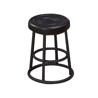 Industrial Armless Backless Counter Stool Steel Cashier Bar Stool with Pedal Black 1 Piece Short Stool(18"H) Clearhalo 'Bar Furniture' 'Bar Stools' 'bar_stools' 'furn' 'furn_bar_stools' 'furniture_bar_stools' 'Kitchen & Dining Furniture' 'kitchen&dining_furn' 'kitchen' 'kitchen_furn' Furniture' 4452831