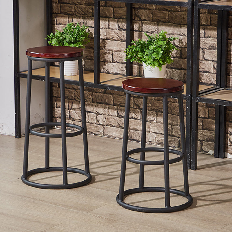 Industrial Armless Backless Counter Stool Steel Cashier Bar Stool with Pedal Clearhalo 'Bar Furniture' 'Bar Stools' 'bar_stools' 'furn' 'furn_bar_stools' 'furniture_bar_stools' 'Kitchen & Dining Furniture' 'kitchen&dining_furn' 'kitchen' 'kitchen_furn' Furniture' 4452832