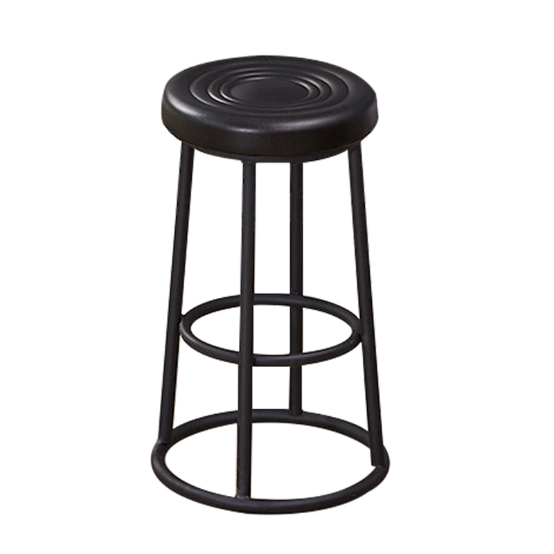 Industrial Armless Backless Counter Stool Steel Cashier Bar Stool with Pedal Black 1 Piece Counter Stool (23.5"H) Clearhalo 'Bar Furniture' 'Bar Stools' 'bar_stools' 'furn' 'furn_bar_stools' 'furniture_bar_stools' 'Kitchen & Dining Furniture' 'kitchen&dining_furn' 'kitchen' 'kitchen_furn' Furniture' 4452838