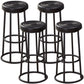 Industrial Armless Backless Counter Stool Steel Cashier Bar Stool with Pedal Black 4 Piece Set Bar Stool (28" H) Clearhalo 'Bar Furniture' 'Bar Stools' 'bar_stools' 'furn' 'furn_bar_stools' 'furniture_bar_stools' 'Kitchen & Dining Furniture' 'kitchen&dining_furn' 'kitchen' 'kitchen_furn' Furniture' 4452842