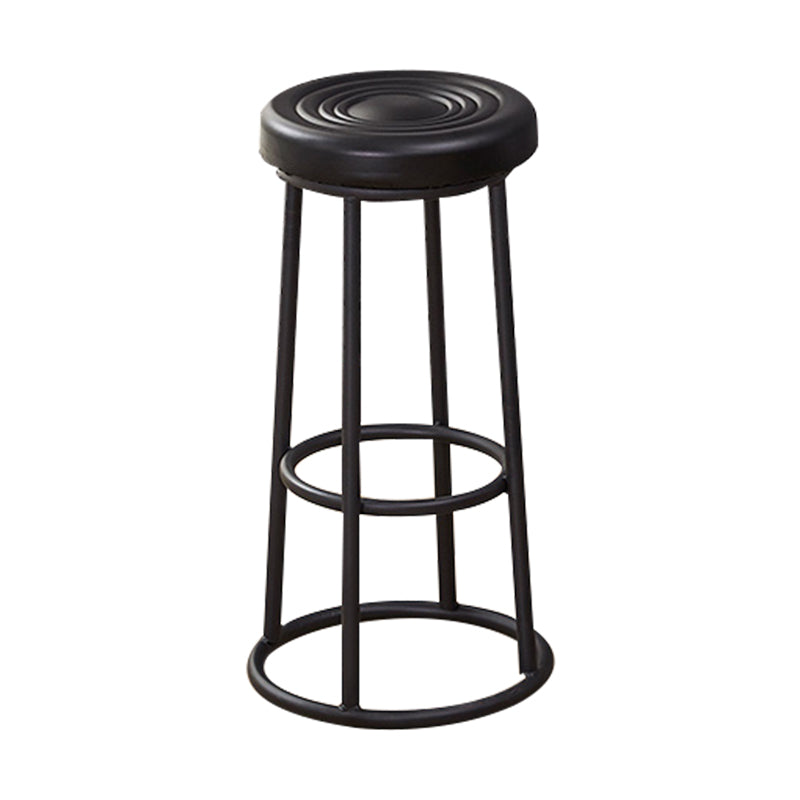 Industrial Armless Backless Counter Stool Steel Cashier Bar Stool with Pedal Black 1 Piece Bar Stool (28" H) Clearhalo 'Bar Furniture' 'Bar Stools' 'bar_stools' 'furn' 'furn_bar_stools' 'furniture_bar_stools' 'Kitchen & Dining Furniture' 'kitchen&dining_furn' 'kitchen' 'kitchen_furn' Furniture' 4452844