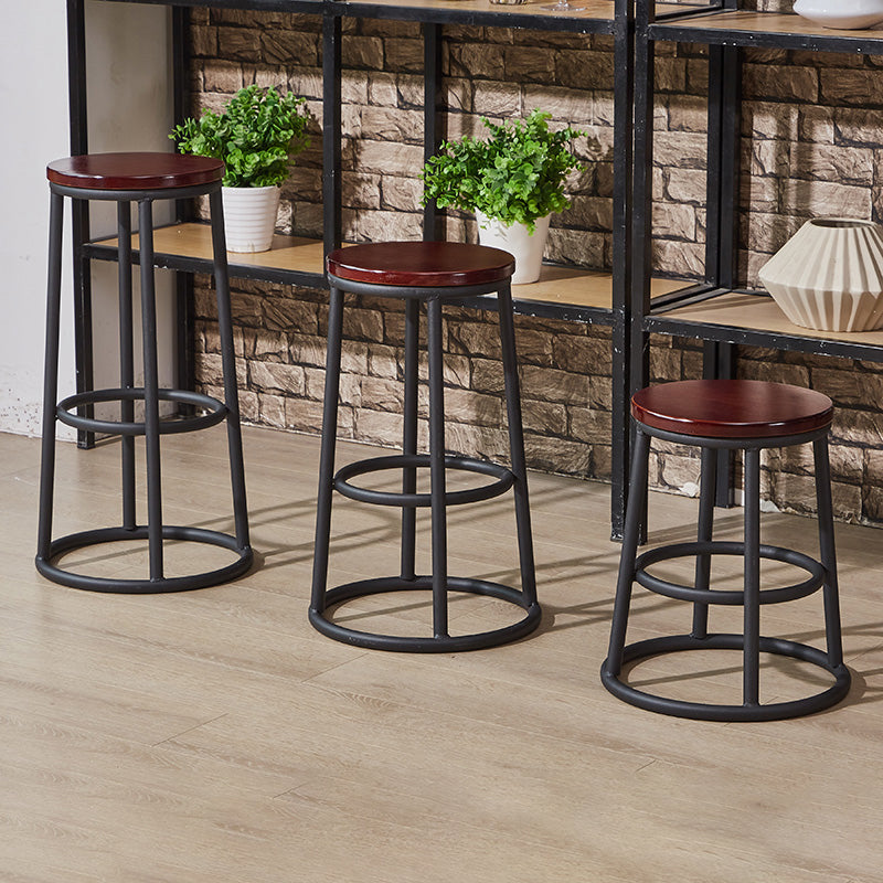 Industrial Armless Backless Counter Stool Steel Cashier Bar Stool with Pedal Clearhalo 'Bar Furniture' 'Bar Stools' 'bar_stools' 'furn' 'furn_bar_stools' 'furniture_bar_stools' 'Kitchen & Dining Furniture' 'kitchen&dining_furn' 'kitchen' 'kitchen_furn' Furniture' 4452845