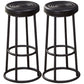 Industrial Armless Backless Counter Stool Steel Cashier Bar Stool with Pedal Black 2 Piece Set Bar Stool (28" H) Clearhalo 'Bar Furniture' 'Bar Stools' 'bar_stools' 'furn' 'furn_bar_stools' 'furniture_bar_stools' 'Kitchen & Dining Furniture' 'kitchen&dining_furn' 'kitchen' 'kitchen_furn' Furniture' 4452846
